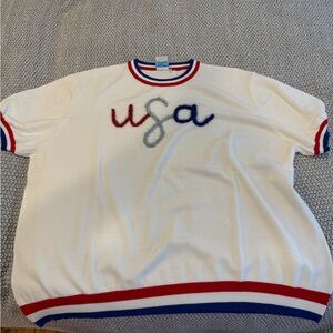 QOS XXL USA Short sleeve Sweater